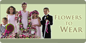 Flowers to Wear in your wedding for groomsmen, flower girl, ring bearer, attendands, servers, ushers, parents, grandparents